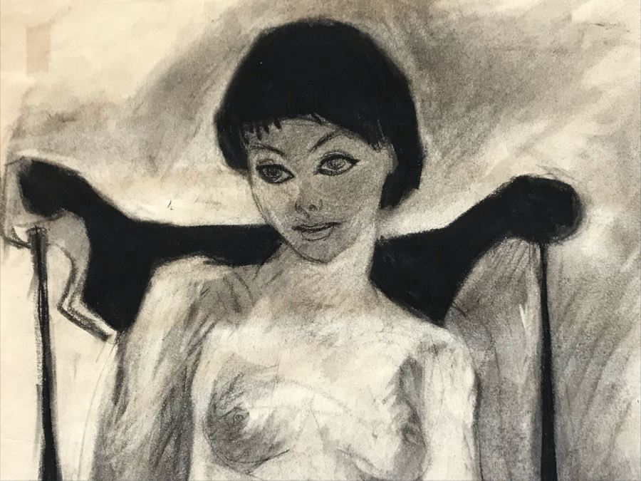 Original Nude Drawing Signed I. De La Rosa 12W X 19H (JKE) [Photo 2]