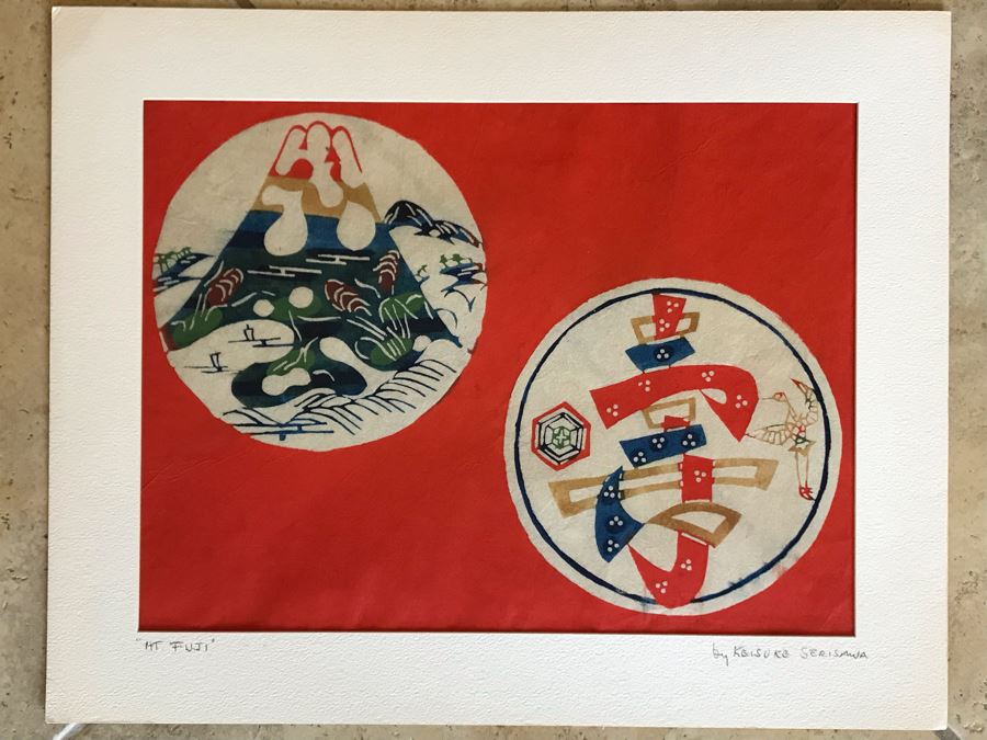 Keisuke Serizawa (1895-1984) Japanese Living National Treasure Hand Signed Artwork Titled 'Mt. Fuji' 16 X 12 (JKE) [Photo 3]