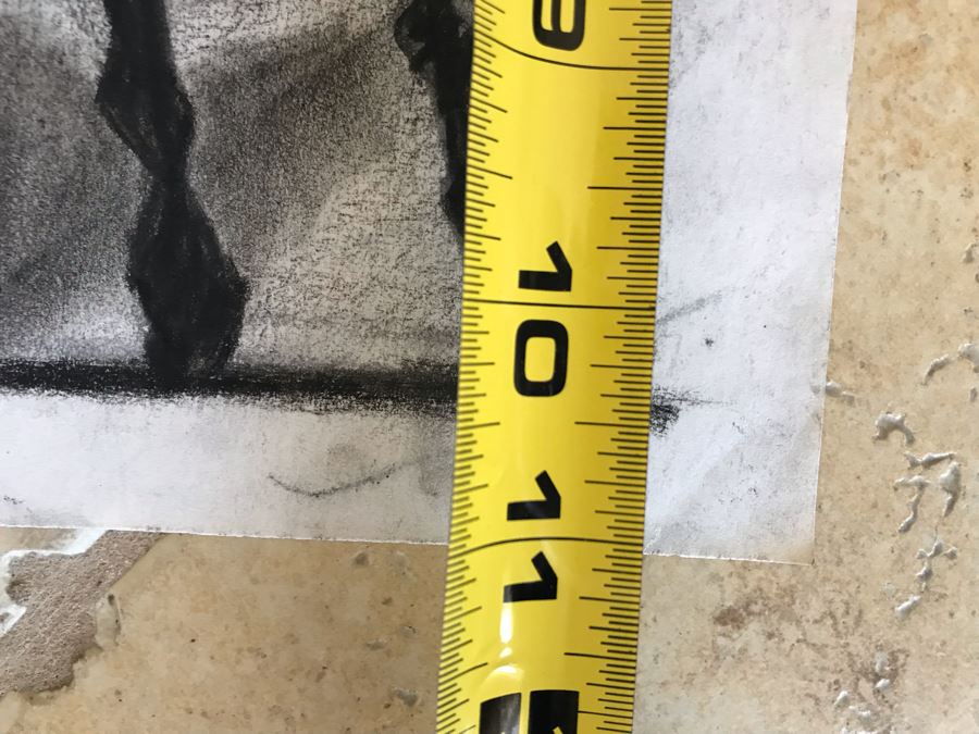 Unsigned Original Charcoal Nude Drawing 17 X 11 (JKE) [Photo 7]