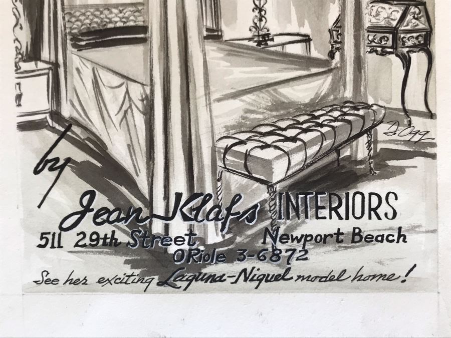 Original Illustration 'Utter Elegance By Jean Klafs Interiors - Newport Beach - See Her Exciting Laguna-Niguel Model Home!' 6 X 10 [Photo 4]