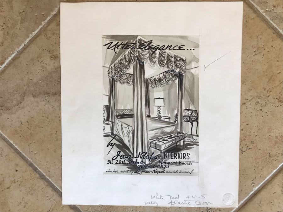 Original Illustration 'Utter Elegance By Jean Klafs Interiors - Newport Beach - See Her Exciting Laguna-Niguel Model Home!' 6 X 10 [Photo 3]