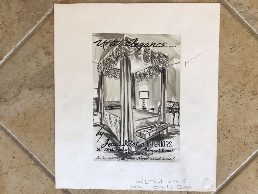 Original Illustration 'Utter Elegance By Jean Klafs Interiors - Newport Beach - See Her Exciting Laguna-Niguel Model Home!' 6 X 10 [Photo 2]
