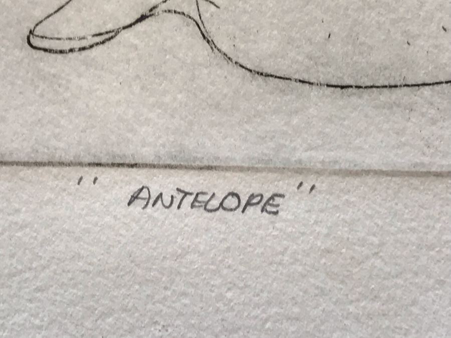 Vintage 1976 Ruth Osgood Unique Print Titled 'Antelope' 12 X 9 (JKE) [Photo 3]
