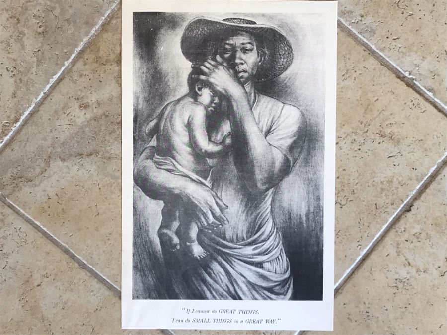 Vintage Print By Charles Wilbert White 'If I Cannot Do GREAT THINGS, I Can Do SMALL THINGS In a GREAT WAY.' 11 X 17 (JKE) [Photo 2]