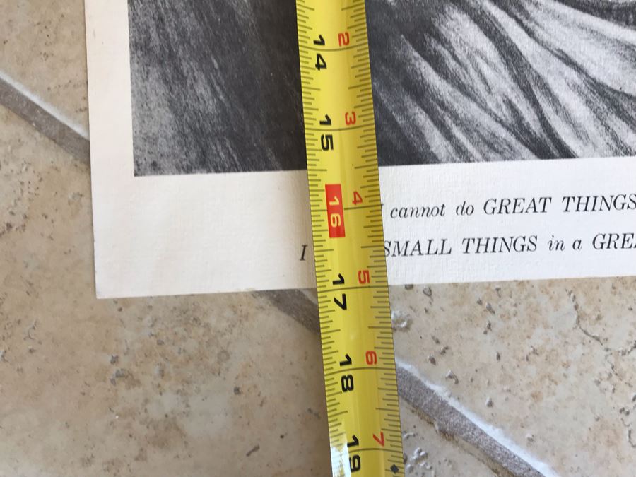Vintage Print By Charles Wilbert White 'If I Cannot Do GREAT THINGS, I Can Do SMALL THINGS In a GREAT WAY.' 11 X 17 (JKE) [Photo 8]