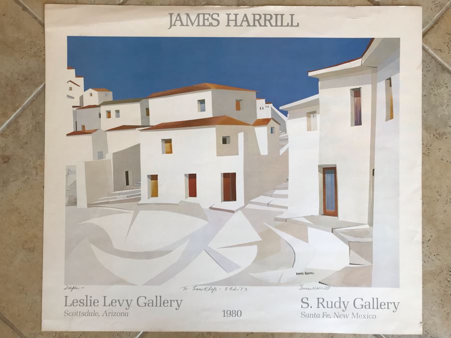 Hand Signed James Harrill Art Poster From Leslie Levy Gallery / S. Rudy Gallery 28 X 24 (JKE) [Photo 1]