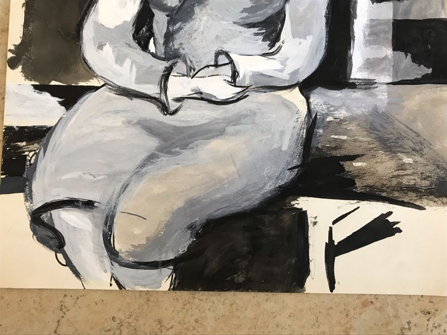 Original Unsigned Portrait Painting On Paper 9 X 11 (JKE) [Photo 6]