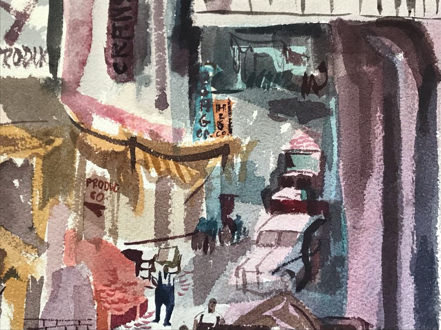 Original Vintage 1953 Watercolor Painting On Paper Signed By Cannata 13.5 X 21 (JKE) [Photo 6]