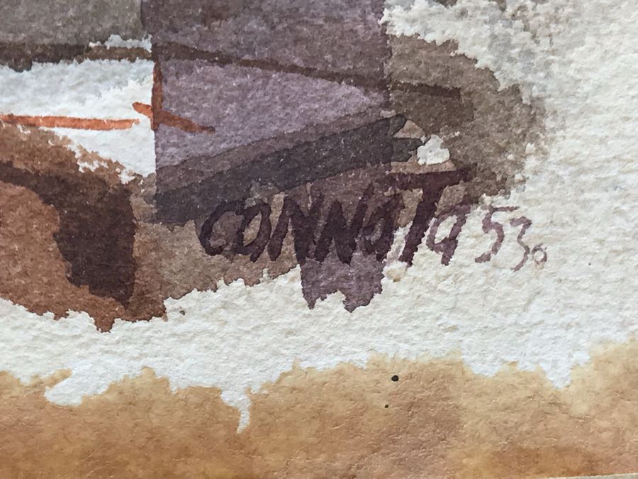 Original Vintage 1953 Watercolor Painting On Paper Signed By Cannata 13.5 X 21 (JKE) [Photo 8]