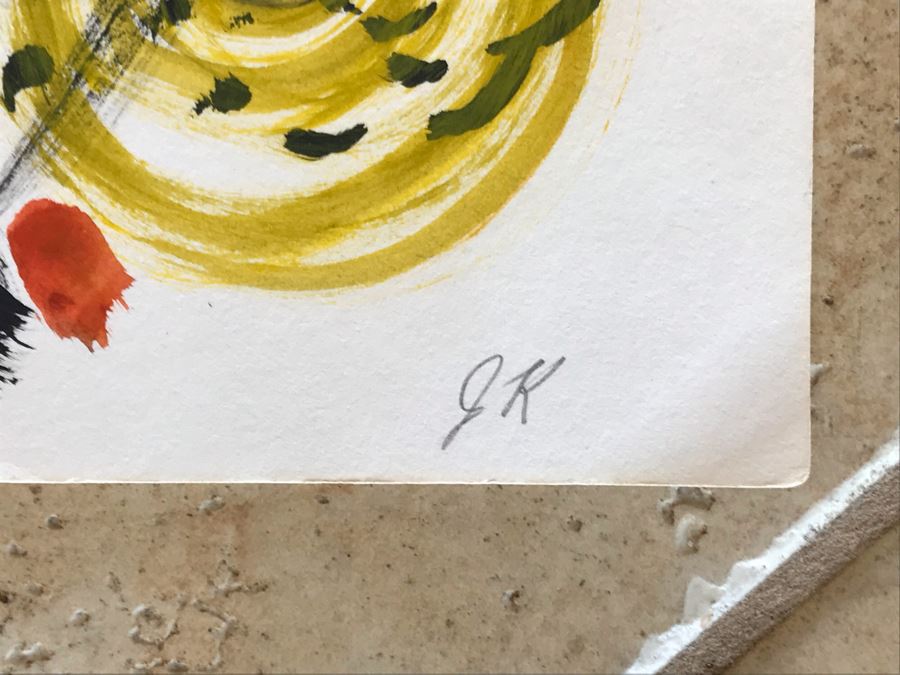 Original Jean Klafs Abstract Painting On Paper 14 X 11 [Photo 6]