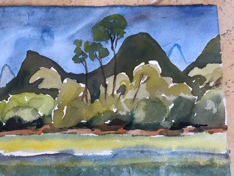 Original Jean Klafs Plein Air Watercolor Painting On Paper 22.5 X 15 [Photo 2]