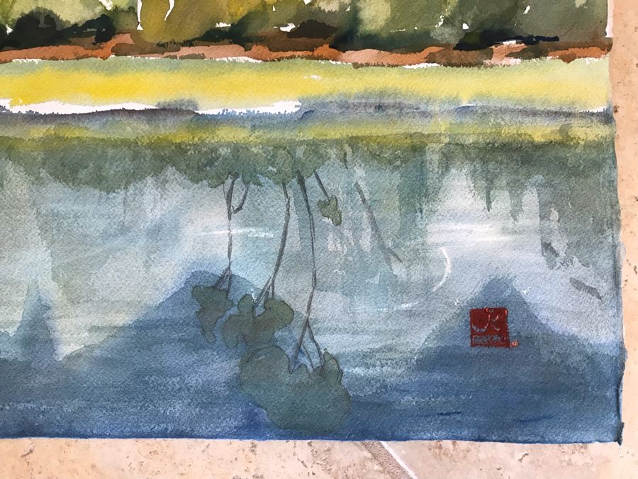 Original Jean Klafs Plein Air Watercolor Painting On Paper 22.5 X 15 [Photo 3]