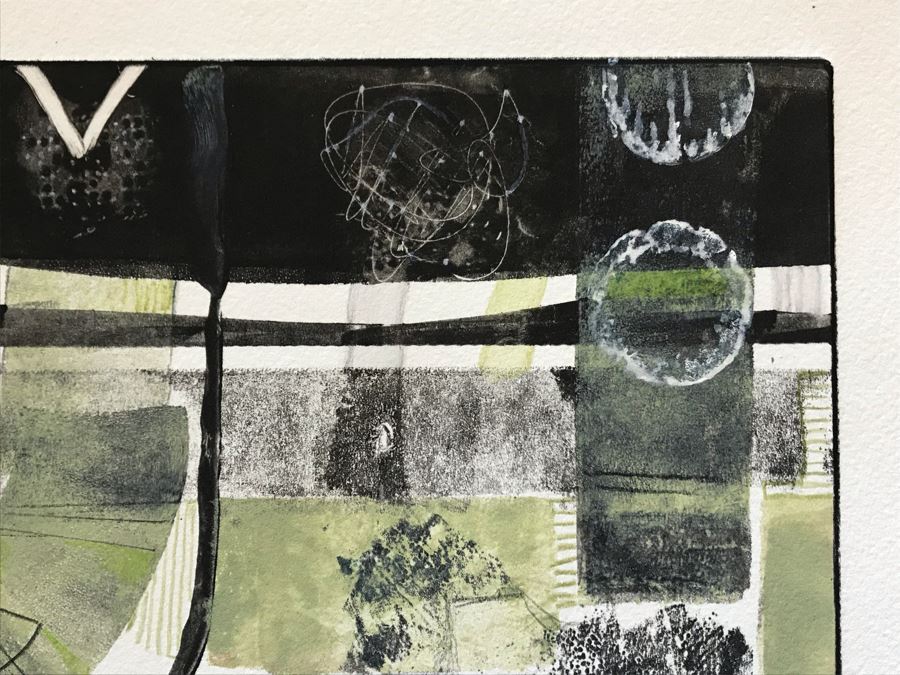 Original Jean Klafs Monotype On Paper Titled 'Dot Com' 12 X 9 [Photo 4]