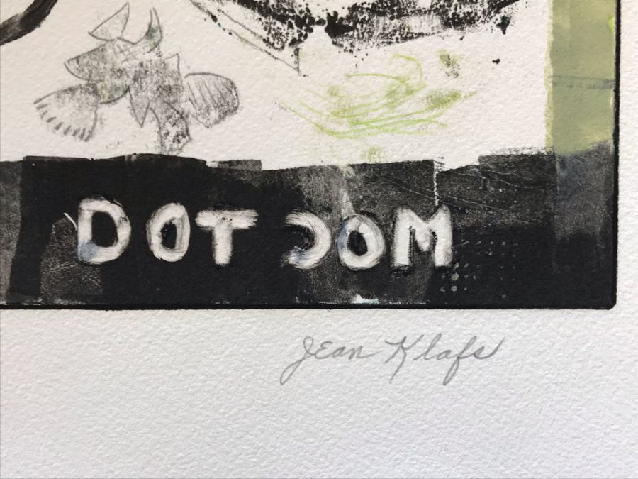 Original Jean Klafs Monotype On Paper Titled 'Dot Com' 12 X 9 [Photo 2]