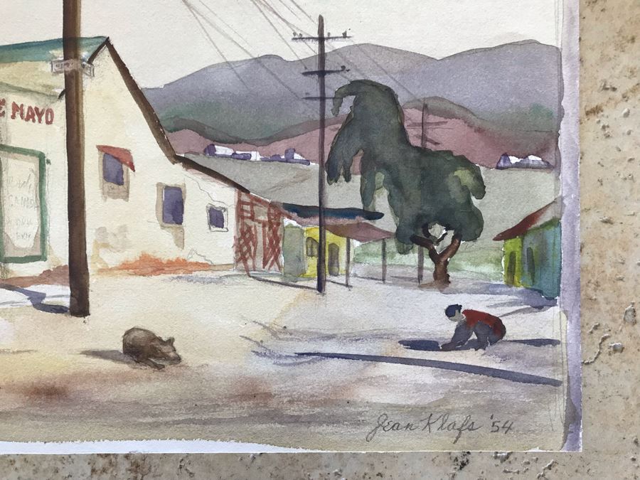 Original Jean Klafs Watercolor Painting On Paper Titled 'Mexico' 12 X 9 [Photo 3]