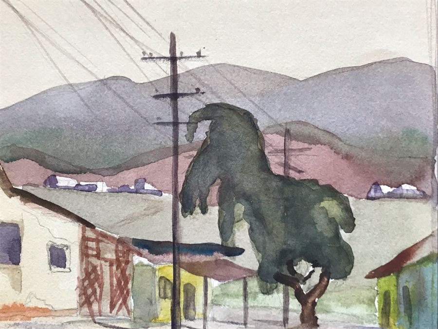 Original Jean Klafs Watercolor Painting On Paper Titled 'Mexico' 12 X 9 [Photo 5]