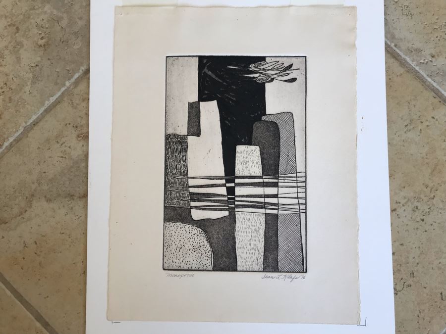 Original Jean Klafs Monoprint Vintage 1976 6 X 9 [Photo 2]