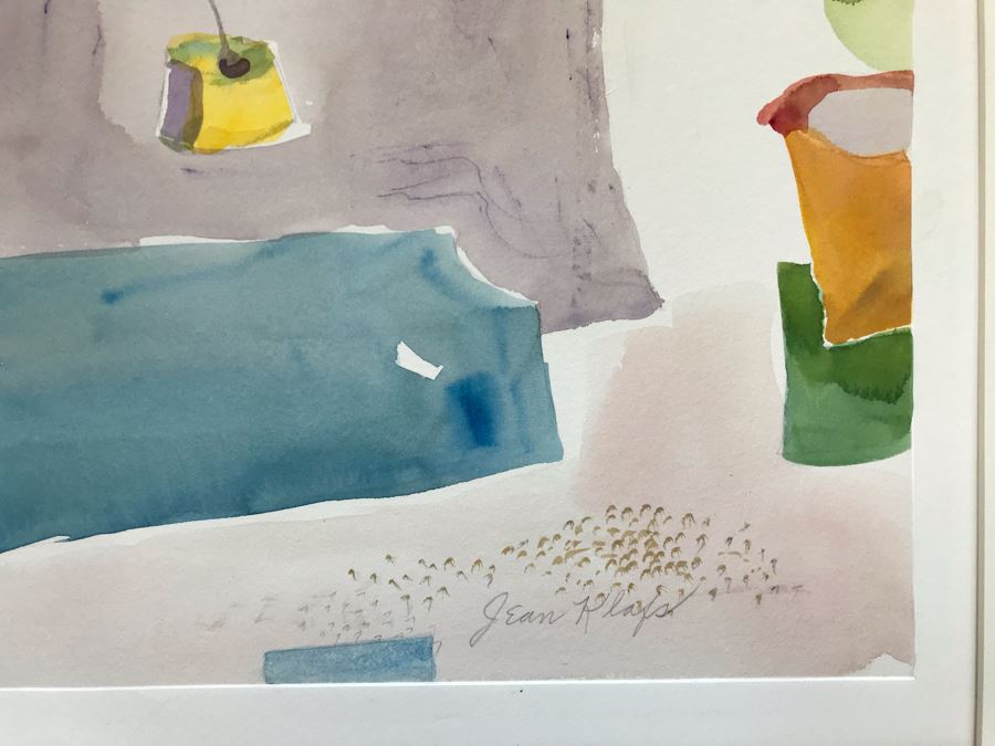 Original Jean Klafs Watercolor Painting Titled 'Oaxaca Market' Mexico 22 X 15 [Photo 4]