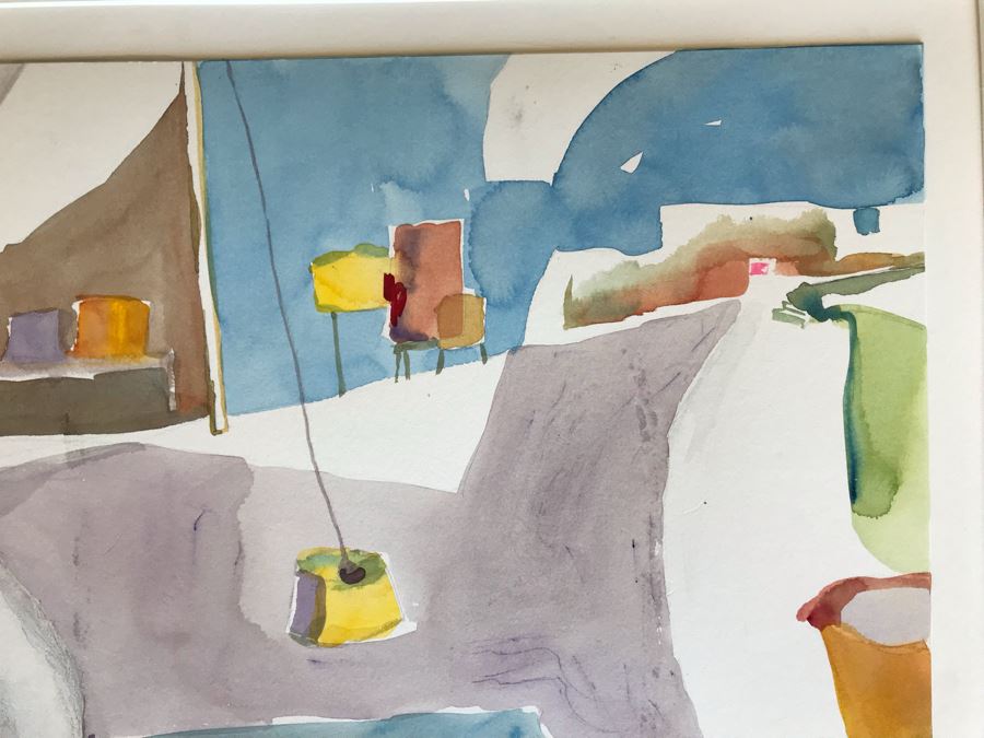 Original Jean Klafs Watercolor Painting Titled 'Oaxaca Market' Mexico 22 X 15 [Photo 2]