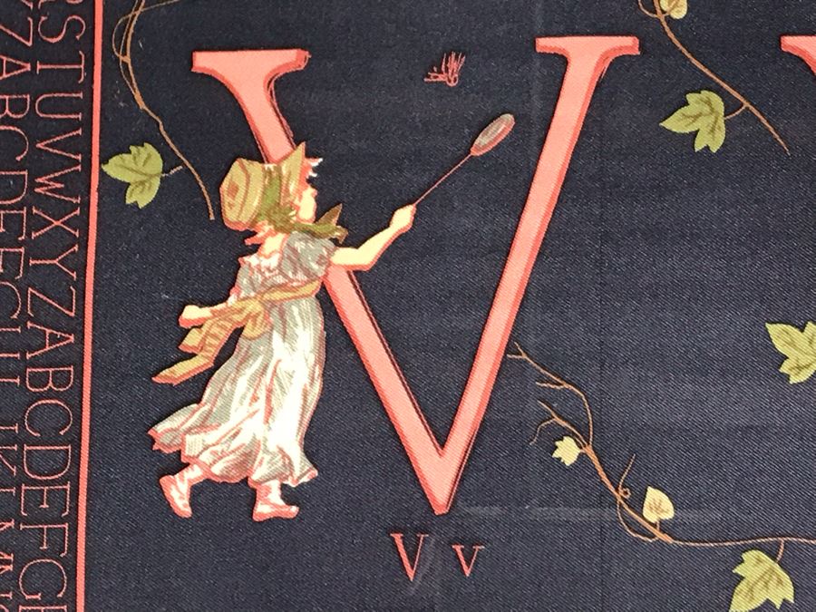 JUST ADDED - Vintage Framed Alphabet Scarf 36 X 36 [Photo 4]