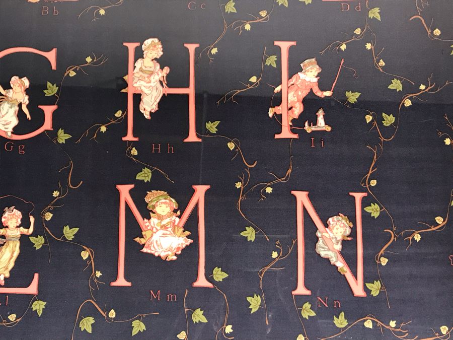 JUST ADDED - Vintage Framed Alphabet Scarf 36 X 36 [Photo 7]