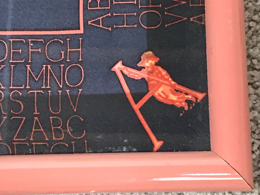 JUST ADDED - Vintage Framed Alphabet Scarf 36 X 36 [Photo 5]