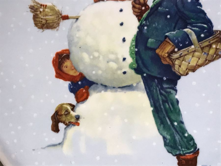 JUST ADDED - Pair Of Framed Vintage 1976 Limited Edition Norman Rockwell Gorham Fine China Plates 13.5R (OFS) [Photo 4]