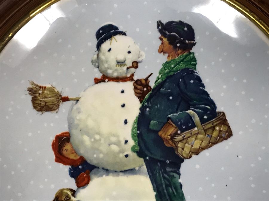 JUST ADDED - Pair Of Framed Vintage 1976 Limited Edition Norman Rockwell Gorham Fine China Plates 13.5R (OFS) [Photo 3]