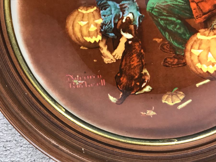 JUST ADDED - Pair Of Framed Vintage 1976 Limited Edition Norman Rockwell Gorham Fine China Plates 13.5R (OFS) [Photo 9]