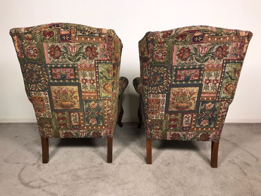 JUST ADDED - Pair Of Upholstered Wingback Armchairs (OFS) [Photo 7]