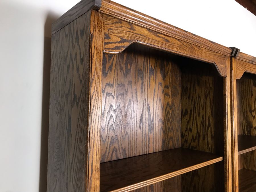 JUST ADDED - Pair Of Oak Bookcases Bookshelves 33W X 12.5D X 85.5H (OFS) [Photo 4]