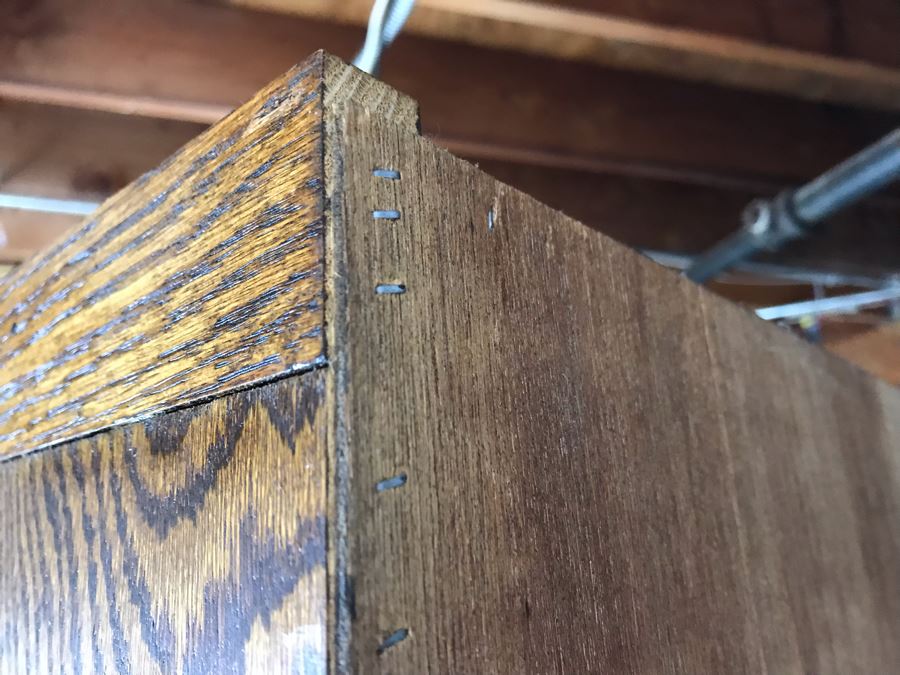 JUST ADDED - Pair Of Oak Bookcases Bookshelves 33W X 12.5D X 85.5H (OFS) [Photo 8]