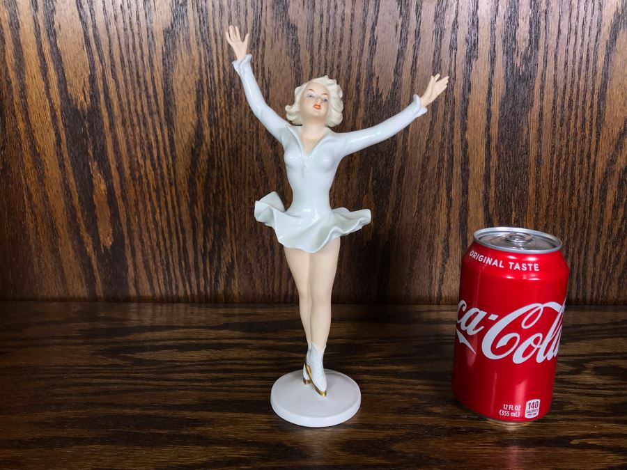JUST ADDED - Wallendorf Figure Skater Porcelain Ice Skater Figurine Made In Germany 10H (OFS) [Photo 1]