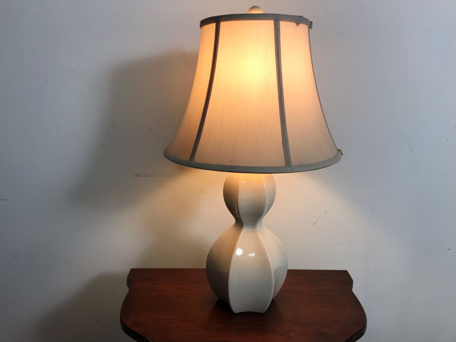 White Modern Table Lamp 26H [Photo 2]