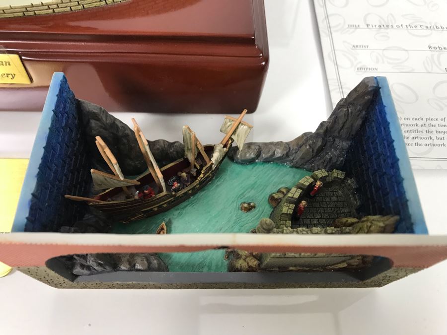 HAND SIGNED By Robert Olszewski First Edition Pirates Of The Caribbean And The Disney Gallery The Art Of Disney Theme Park Attraction Miniature Model With Box And 2 Scenes And Certificate Of Authenticity 9.5W X 10.5D X 6H DL1006 (Estimate $1,500-$2,000) [Photo 10]
