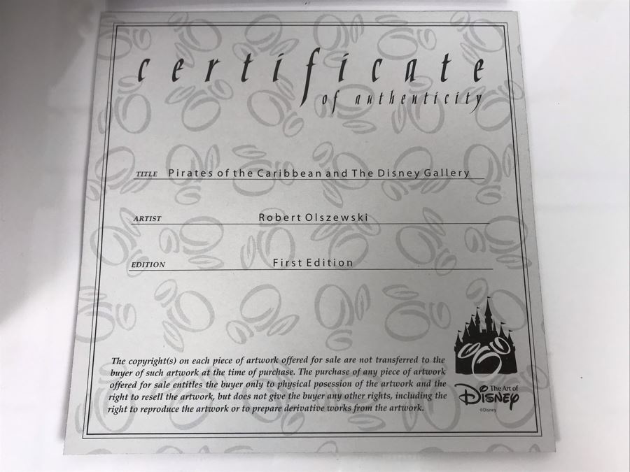 HAND SIGNED By Robert Olszewski First Edition Pirates Of The Caribbean And The Disney Gallery The Art Of Disney Theme Park Attraction Miniature Model With Box And 2 Scenes And Certificate Of Authenticity 9.5W X 10.5D X 6H DL1006 (Estimate $1,500-$2,000) [Photo 15]