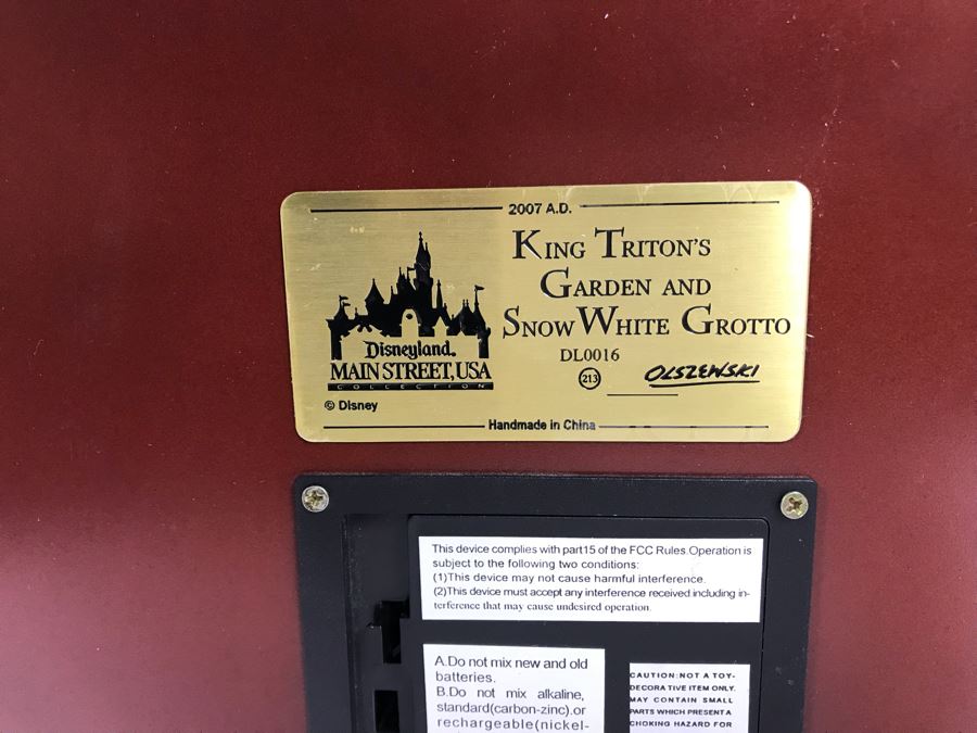 Disneyland Main Street, USA Collection: King Triton's Garden And Snow White Grotto Robert Olszewski Disney Theme Park Attraction Miniature Model With Box And Certificate Of Authenticity DL0016 13W X 12D X 4.75H (Estimate $600-$1,500) [Photo 25]