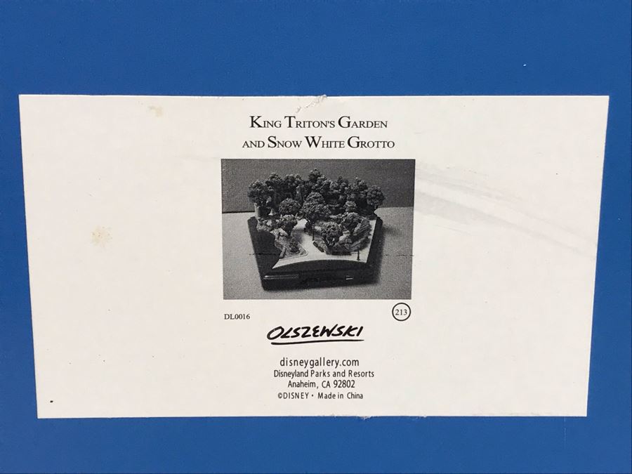 Disneyland Main Street, USA Collection: King Triton's Garden And Snow White Grotto Robert Olszewski Disney Theme Park Attraction Miniature Model With Box And Certificate Of Authenticity DL0016 13W X 12D X 4.75H (Estimate $600-$1,500) [Photo 29]