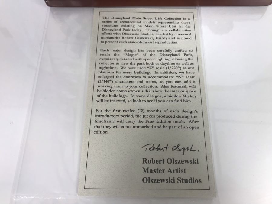 Disneyland Main Street, USA Collection: Carnation Plaza Gardens By Robert Olszewski Disney Theme Park Attraction Miniature Model With Box And Certificate Of Authenticity DL0020 11W X 11D X 5H (Last One Sold For $3,300) [Photo 16]