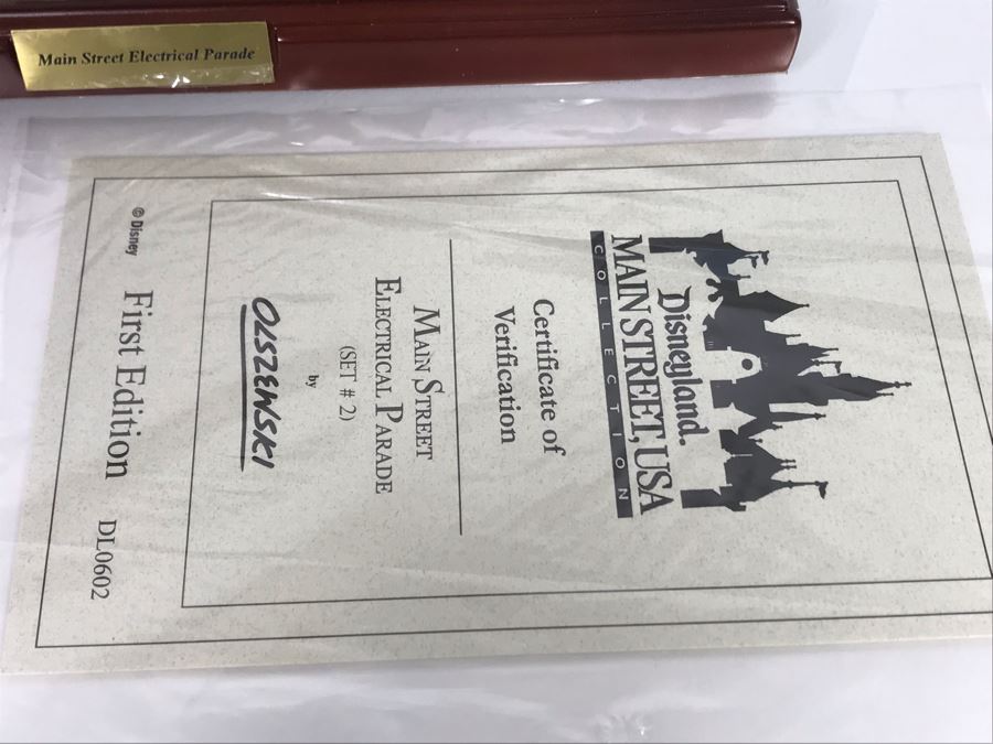 HAND SIGNED By Robert Olszewski Disneyland Main Street, USA Collection: First Edition Main Street Electrical Parade (Set #2) By Robert Olszewski Disney Theme Park Attraction Miniature Model With Box And COA 10.5W X 2.75D DL0602 (Estimate $300-$700) [Photo 10]