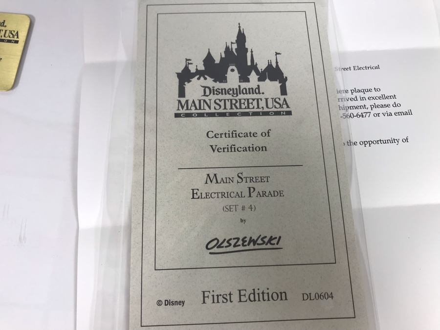 Robert Olszewski Disneyland Main Street, USA Collection: First Edition Main Street Electrical Parade (Set #4) By Robert Olszewski Disney Theme Park Attraction Miniature Model With Box And COA 10.75W X 2.75D X 3H DL0604 (Estimate $300-$700) [Photo 11]
