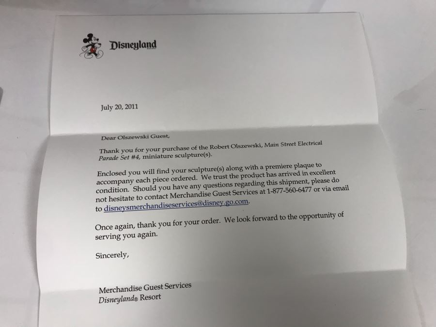 Robert Olszewski Disneyland Main Street, USA Collection: First Edition Main Street Electrical Parade (Set #4) By Robert Olszewski Disney Theme Park Attraction Miniature Model With Box And COA 10.75W X 2.75D X 3H DL0604 (Estimate $300-$700) [Photo 10]