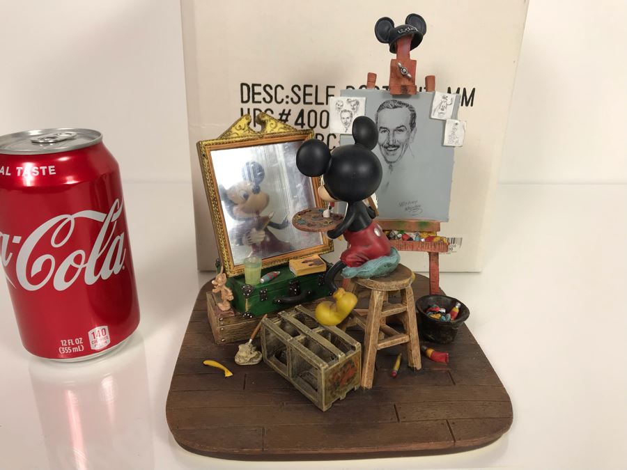 Disney's Mickey Mouse Self-Portrait Figurine By Charles Boyer Reminiscent Of Norman Rockwell With Box 7.5H [Photo 3]