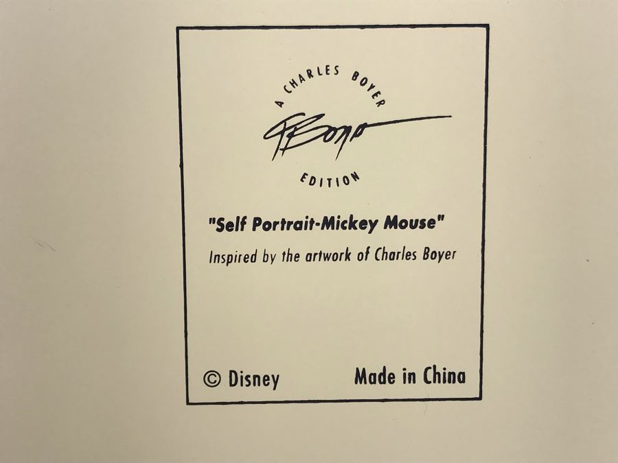 Disney's Mickey Mouse Self-Portrait Figurine By Charles Boyer Reminiscent Of Norman Rockwell With Box 7.5H [Photo 14]