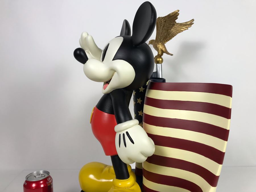 The Art Of Disney Theme Parks Large Patriotic Mickey Mouse Salutes With Box 14W X 22H [Photo 8]