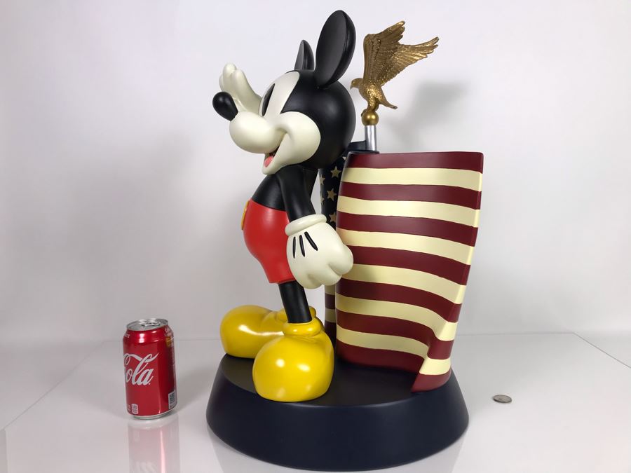 The Art Of Disney Theme Parks Large Patriotic Mickey Mouse Salutes With Box 14W X 22H [Photo 7]