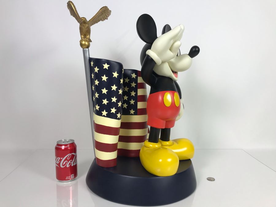 The Art Of Disney Theme Parks Large Patriotic Mickey Mouse Salutes With Box 14W X 22H [Photo 5]
