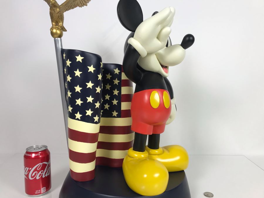 The Art Of Disney Theme Parks Large Patriotic Mickey Mouse Salutes With Box 14W X 22H [Photo 6]