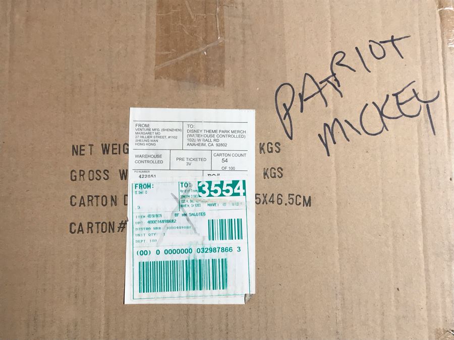 The Art Of Disney Theme Parks Large Patriotic Mickey Mouse Salutes With Box 14W X 22H [Photo 15]