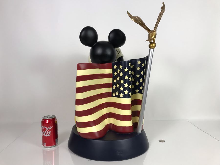 The Art Of Disney Theme Parks Large Patriotic Mickey Mouse Salutes With Box 14W X 22H [Photo 10]